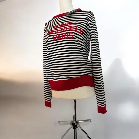Very pretty Karl Lagerfeld Paris Striped Sweater - Picture 2 of 4